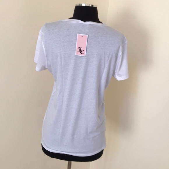 NWT! JUICY COUTURE size L white Short Sleeve Tee - Picture 3 of 7